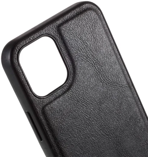 Apple iPhone 12 Mini Hoesje Kunstlederen Back Cover Zwart afbeelding 9