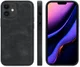 Apple iPhone 12 Mini Hoesje Kunstlederen Back Cover Zwart afbeelding 3