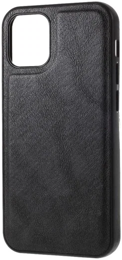 Apple iPhone 12 Mini Hoesje Kunstlederen Back Cover Zwart afbeelding 6