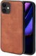 Apple iPhone 12 Mini Hoesje Kunstlederen Back Cover Bruin afbeelding 1