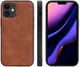 Apple iPhone 12 Mini Hoesje Kunstlederen Back Cover Bruin afbeelding 3