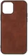 Apple iPhone 12 / 12 Pro Hoesje Kunstlederen Back Cover Bruin afbeelding 1