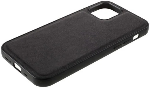 Apple iPhone 12 Pro Max Hoesje Kunstlederen Back Cover Zwart afbeelding 4