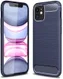 Apple iPhone 12 Mini Hoesje Geborsteld TPU Flexibele Back Cover Blauw afbeelding 1