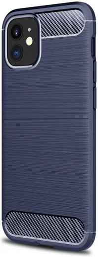 Apple iPhone 12 Mini Hoesje Geborsteld TPU Flexibele Back Cover Blauw afbeelding 3