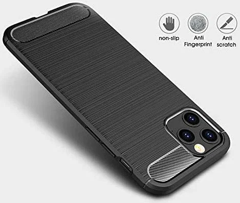 Apple iPhone 12 Hoesje Geborsteld TPU Flexibel Zwart afbeelding 4