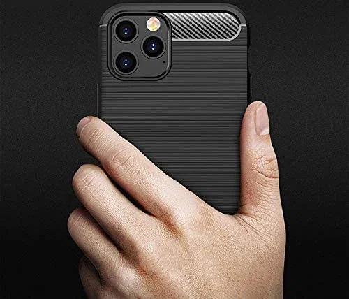 Apple iPhone 12 Hoesje Geborsteld TPU Flexibel Zwart afbeelding 5