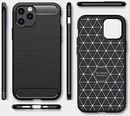 Apple iPhone 12 Hoesje Geborsteld TPU Flexibel Zwart afbeelding 6