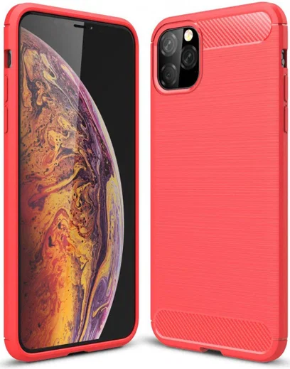 Apple iPhone 12 Hoesje Geborsteld TPU Flexibel Rood afbeelding 5