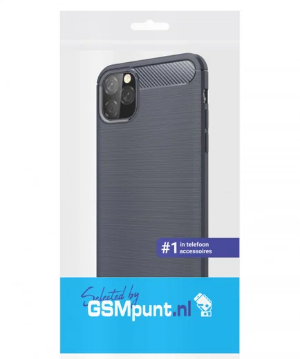 Apple iPhone 12 Hoesje Geborsteld TPU Flexibel Blauw afbeelding 2