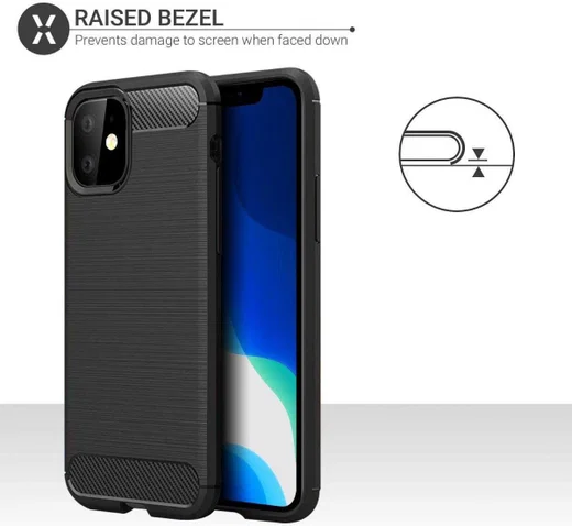 Apple iPhone 12 Pro Max Hoesje Geborsteld TPU Flexibel Zwart afbeelding 4
