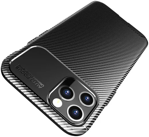 Apple iPhone 12 Pro Max Hoesje Siliconen Carbon Back Cover Zwart afbeelding 10