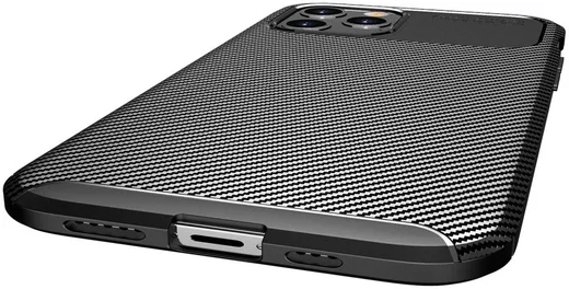 Apple iPhone 12 Pro Max Hoesje Siliconen Carbon Back Cover Zwart afbeelding 11