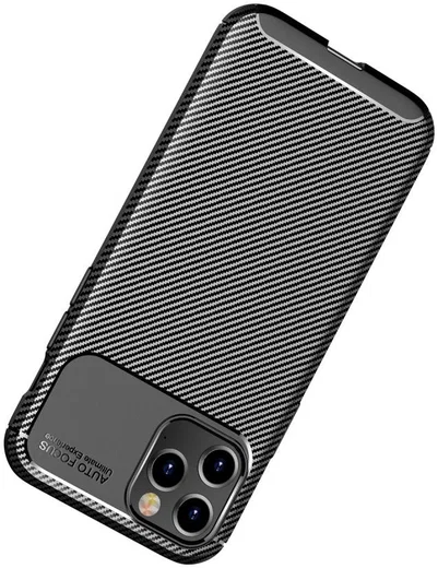 Apple iPhone 12 Pro Max Hoesje Siliconen Carbon Back Cover Zwart afbeelding 14