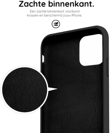 HappyCase Apple iPhone 12 Mini Hoesje Siliconen Back Cover Zwart afbeelding 2