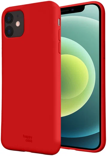 HappyCase Apple iPhone 12 Mini Hoesje Siliconen Back Cover Rood afbeelding 1