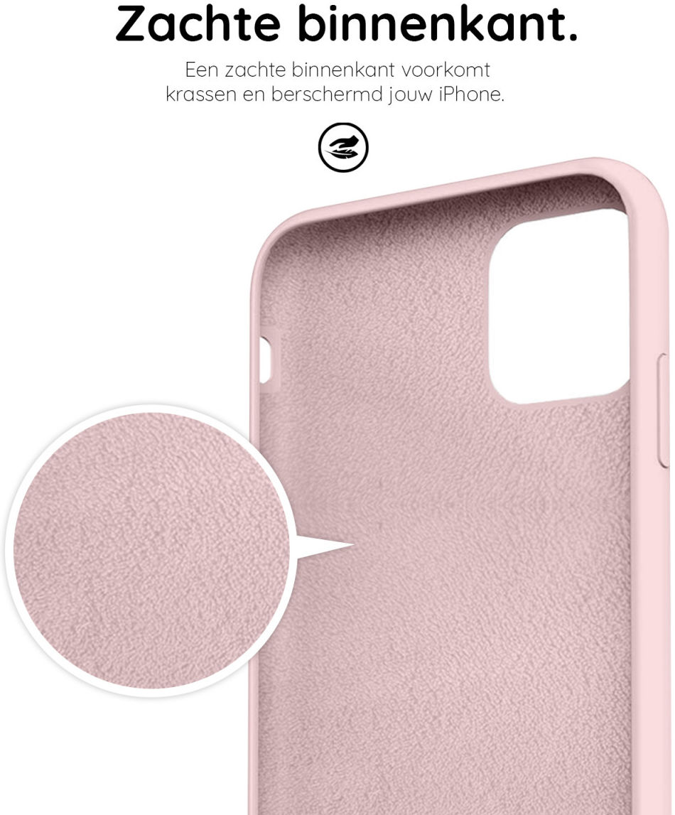 HappyCase Apple iPhone 12 Mini Hoesje Siliconen Back Cover Roze afbeelding 2