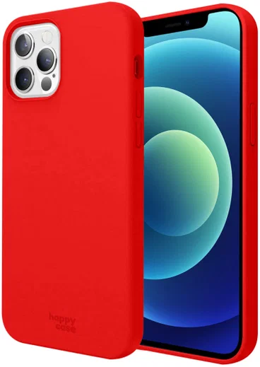 HappyCase Apple iPhone 12 Hoesje Siliconen Back Cover Rood afbeelding 1