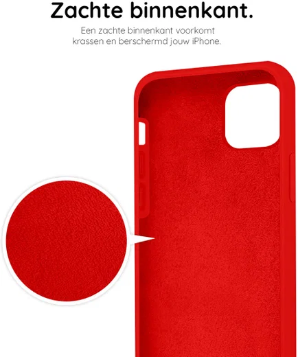 HappyCase Apple iPhone 12 Hoesje Siliconen Back Cover Rood afbeelding 7