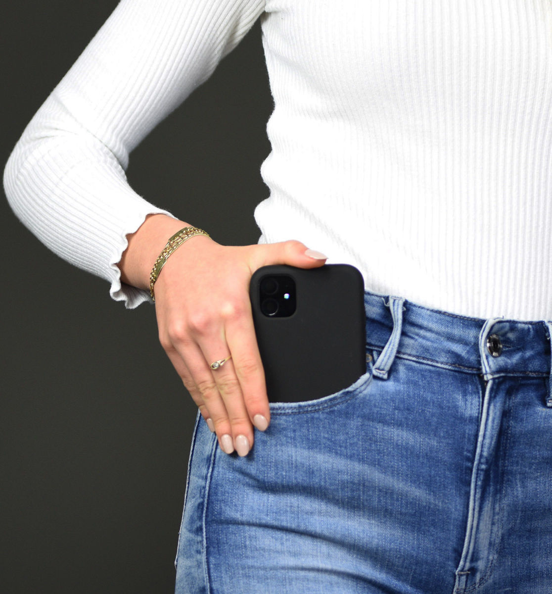 HappyCase Apple iPhone 12 Pro Max Hoesje Siliconen Back Cover Zwart afbeelding 6