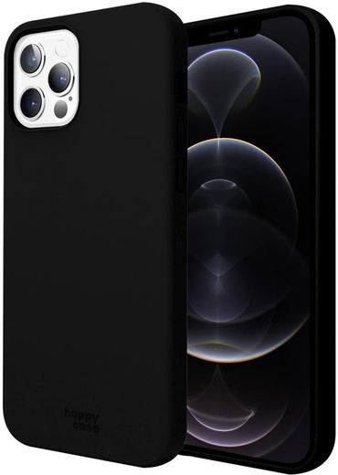 HappyCase Apple iPhone 12 Pro Max Hoesje Siliconen Back Cover Zwart afbeelding 1