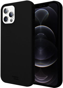 HappyCase Apple iPhone 12 Pro Max Hoesje Siliconen Back Cover Zwart