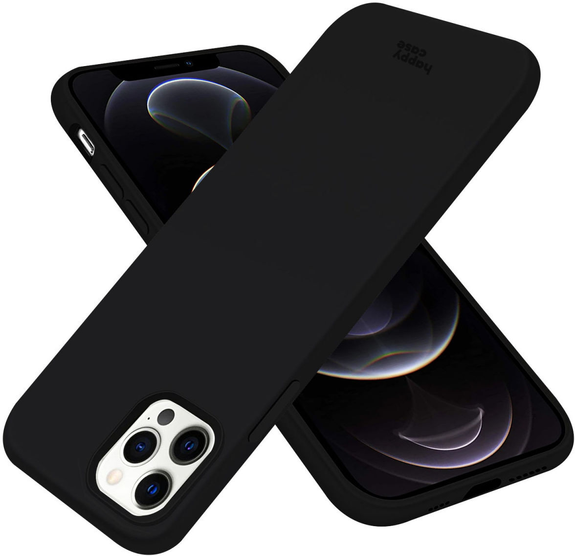 HappyCase Apple iPhone 12 Pro Max Hoesje Siliconen Back Cover Zwart afbeelding 2