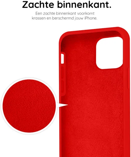 HappyCase Apple iPhone 12 Pro Max Hoesje Siliconen Back Cover Rood afbeelding 7