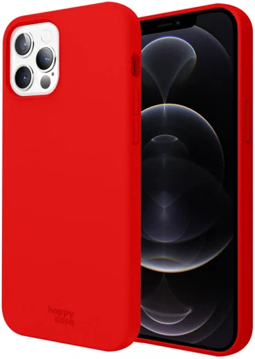 HappyCase Apple iPhone 12 Pro Max Hoesje Siliconen Back Cover Rood afbeelding 1