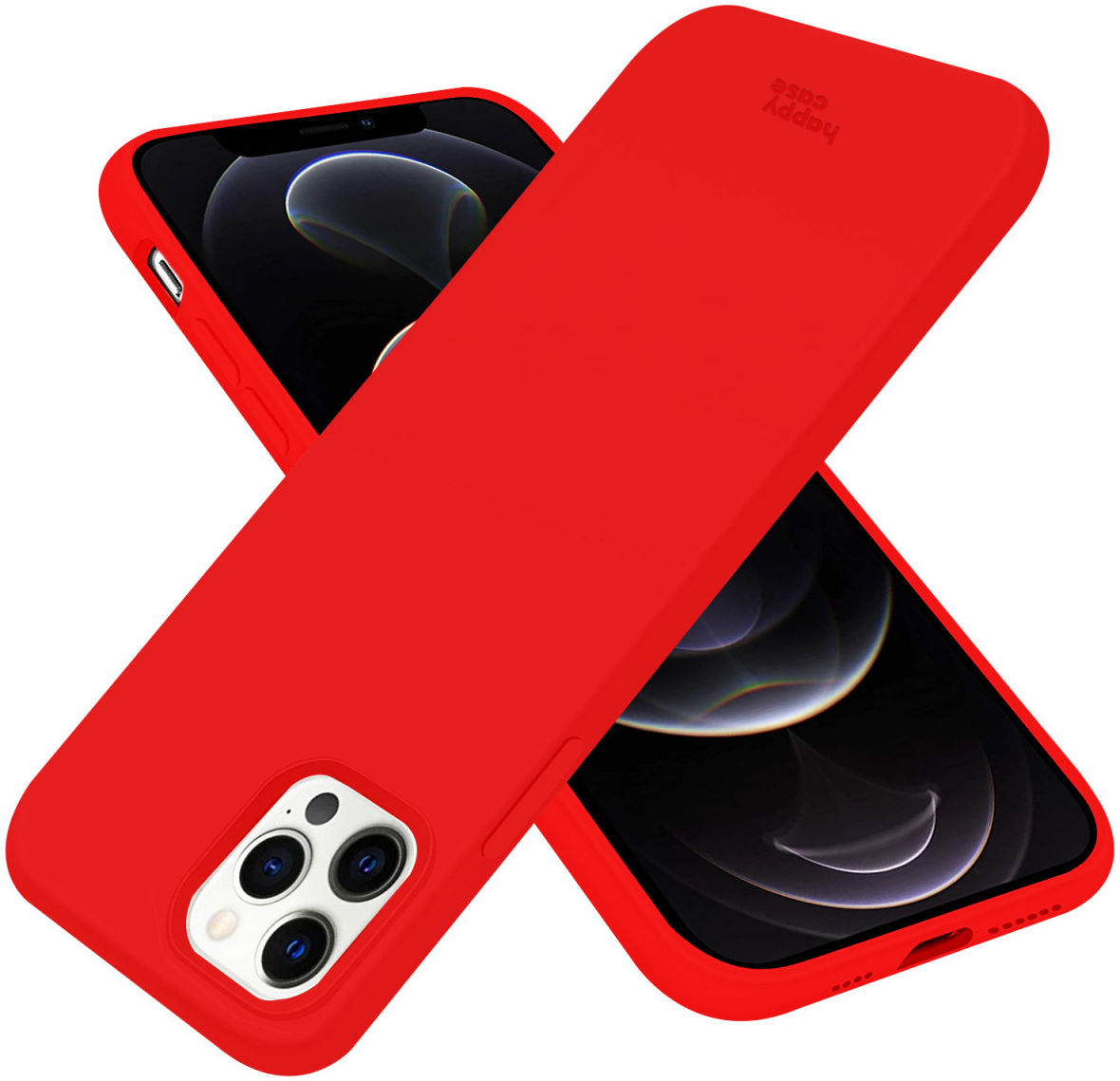 HappyCase Apple iPhone 12 Pro Max Hoesje Siliconen Back Cover Rood afbeelding 2