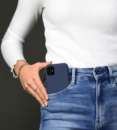 HappyCase Apple iPhone 12 Pro Max Hoesje Siliconen Back Cover Blauw afbeelding 4