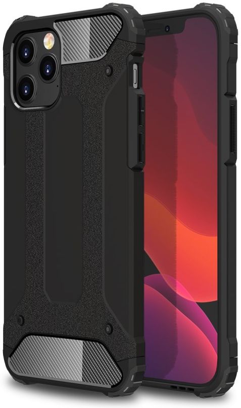 Apple iPhone 12 Pro Max Hoesje Shockproof Hybride Backcover Zwart afbeelding 1