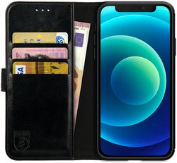 Rosso Element iPhone 12 Mini Hoesje Book Cover Zwart afbeelding