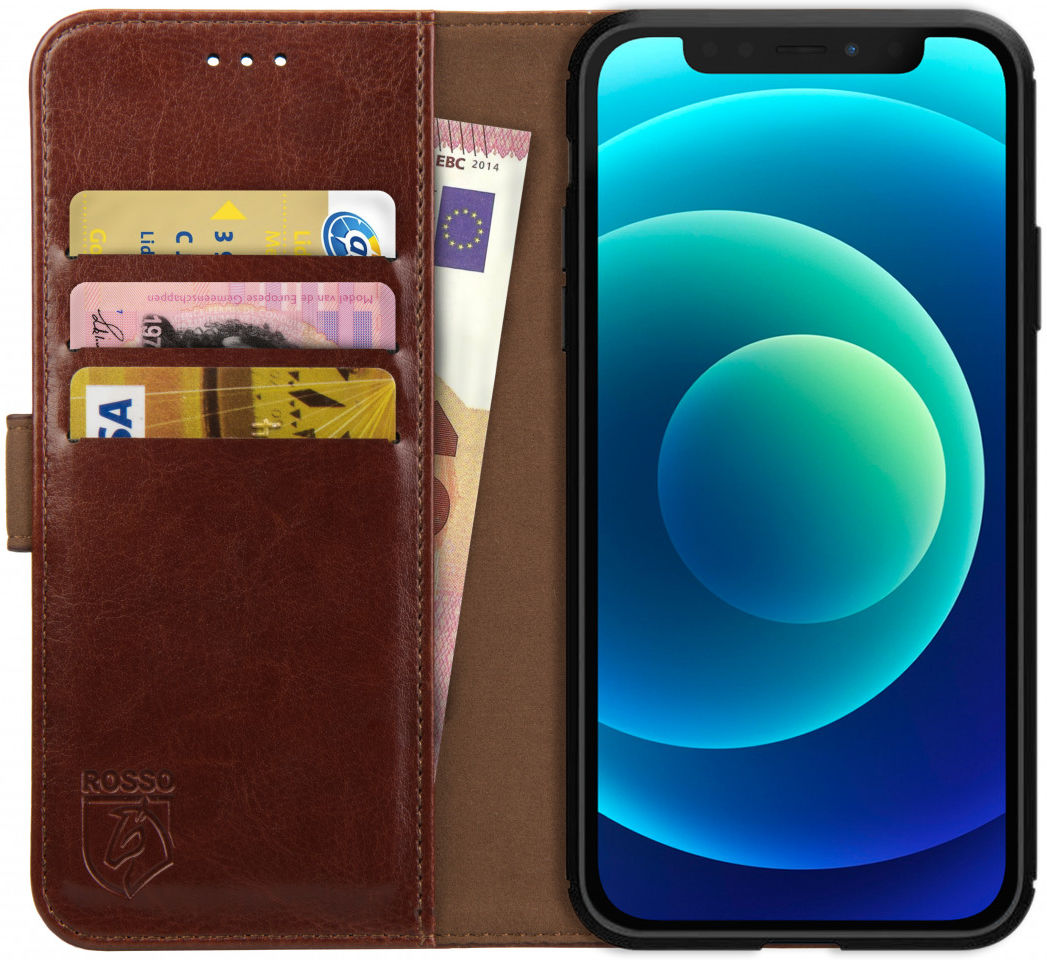 Rosso Element iPhone 12 Mini Hoesje Book Cover Bruin afbeelding 1