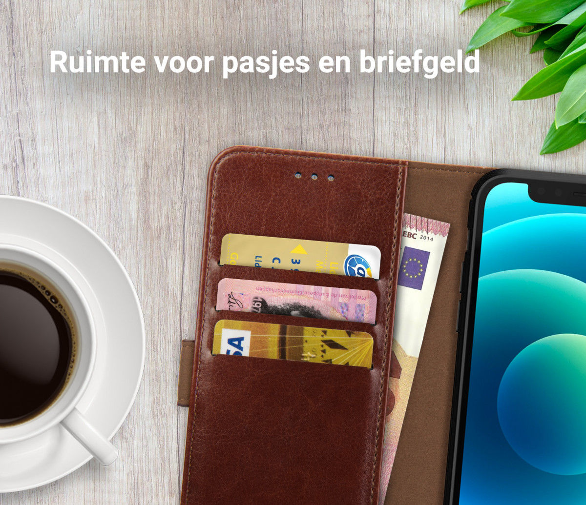 Rosso Element iPhone 12 Mini Hoesje Book Cover Bruin afbeelding 6