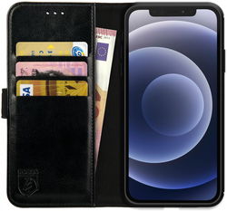 Rosso Element Apple iPhone 12 / 12 Pro Hoesje Book Cover Zwart afbeelding