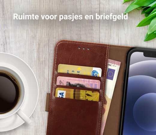 Rosso Element Apple iPhone 12 / 12 Pro Hoesje Book Cover Bruin afbeelding 6