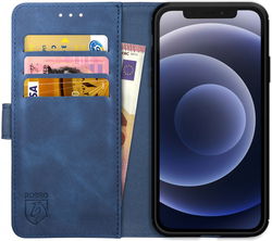 Rosso Element Apple iPhone 12 / 12 Pro Hoesje Book Cover Blauw afbeelding