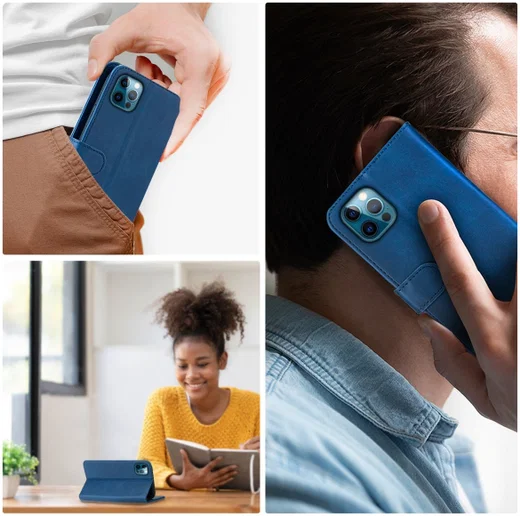 Rosso Element iPhone 12 Pro Max Hoesje Book Cover Blauw afbeelding 6