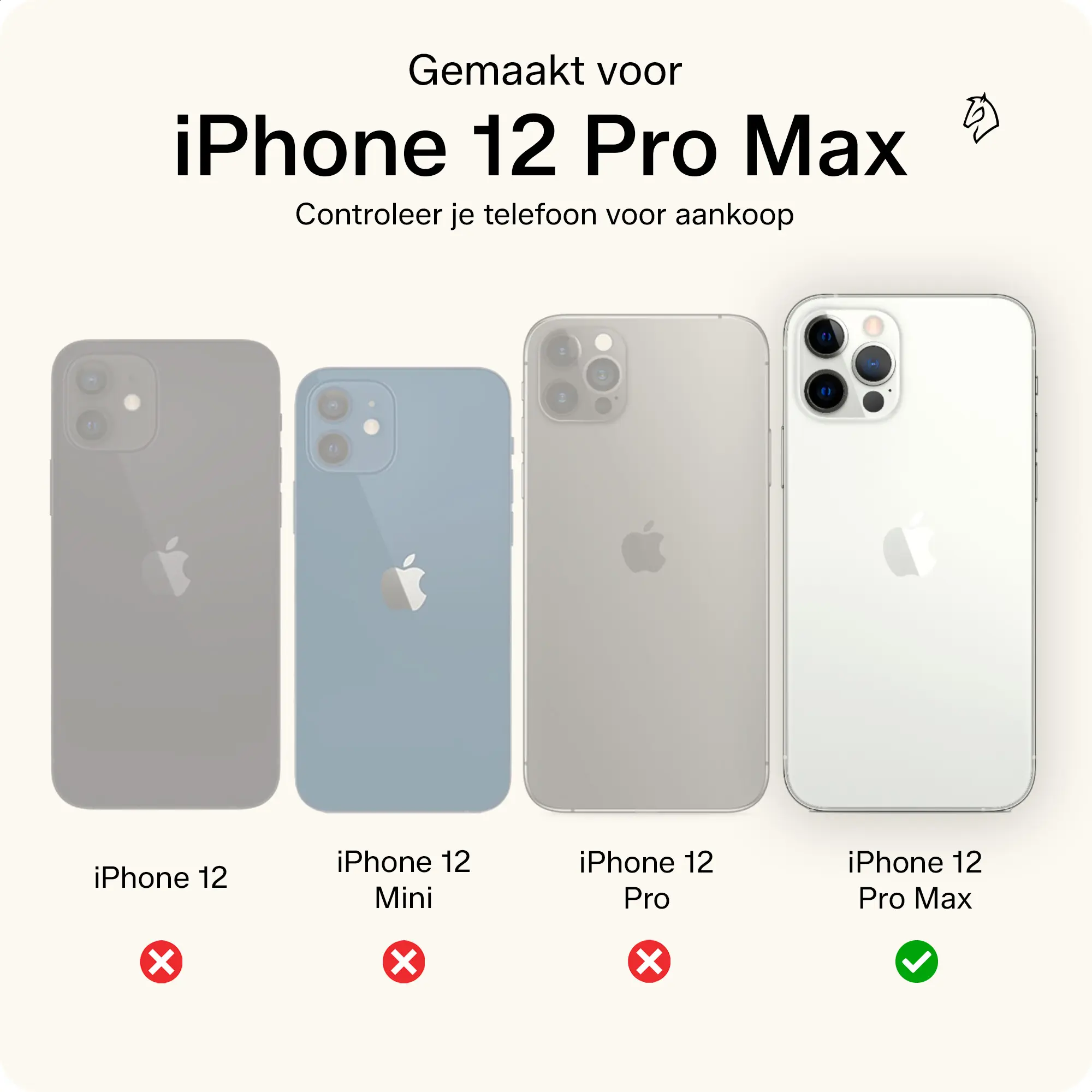 Rosso Element iPhone 12 Pro Max Hoesje Book Cover Lichtbruin afbeelding 4