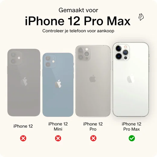 Rosso Element iPhone 12 Pro Max Hoesje Book Cover Lichtbruin afbeelding 4