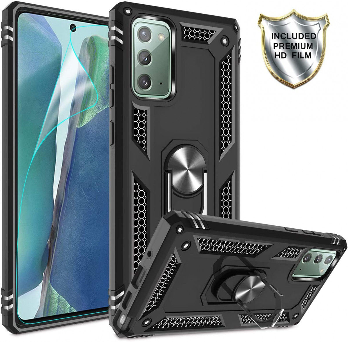 Samsung Galaxy Note 20 Hybride Kickstand Hoesje Zwart afbeelding 5