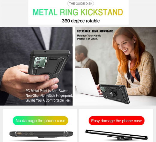 Samsung Galaxy Note 20 Hybride Kickstand Hoesje Zwart afbeelding 7