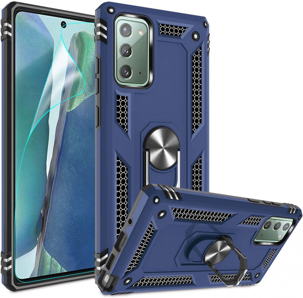 Samsung Galaxy Note 20 Hybride Kickstand Hoesje Blauw afbeelding 1