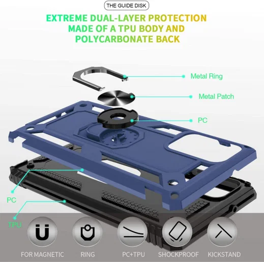 Samsung Galaxy Note 20 Hybride Kickstand Hoesje Blauw afbeelding 4