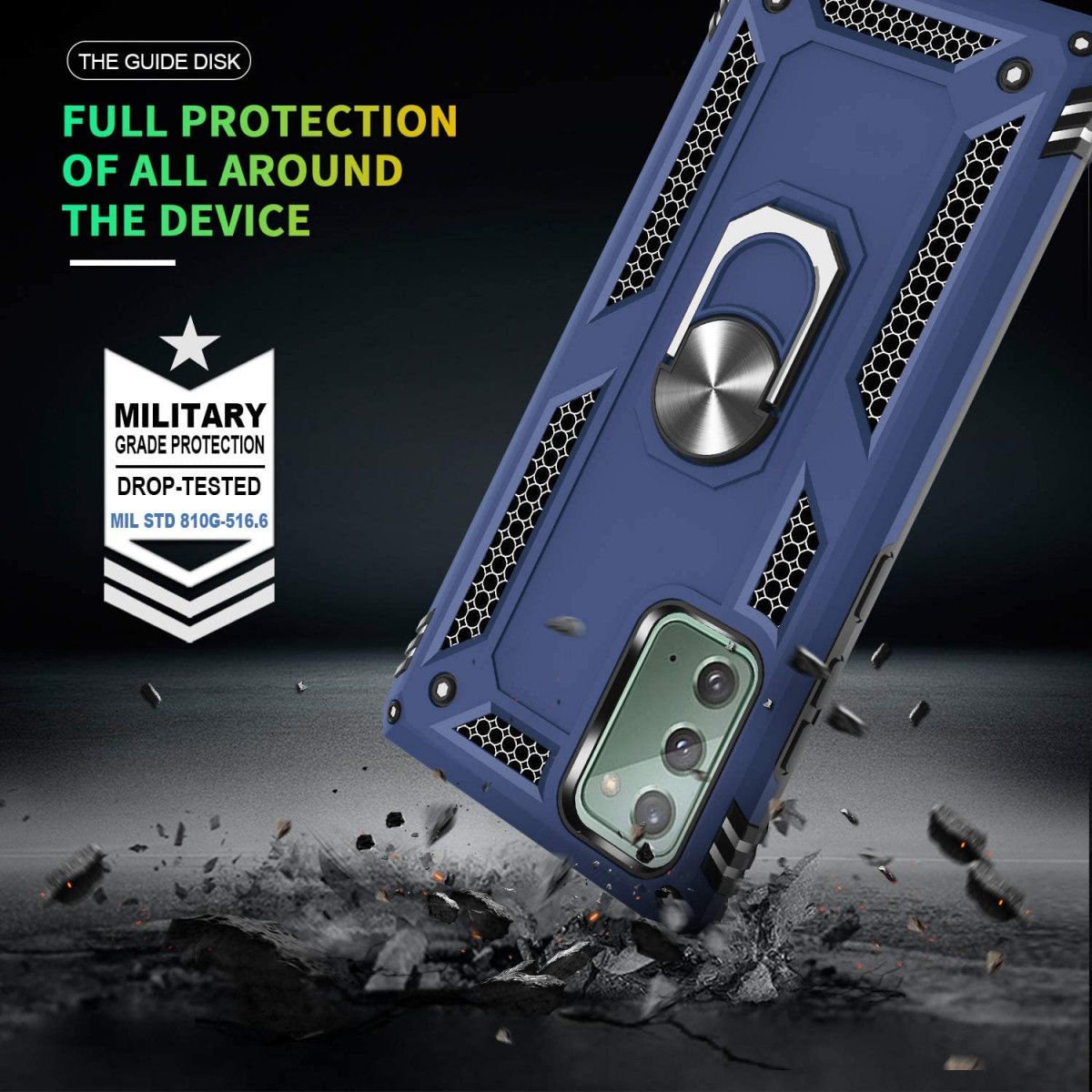 Samsung Galaxy Note 20 Hybride Kickstand Hoesje Blauw afbeelding 5