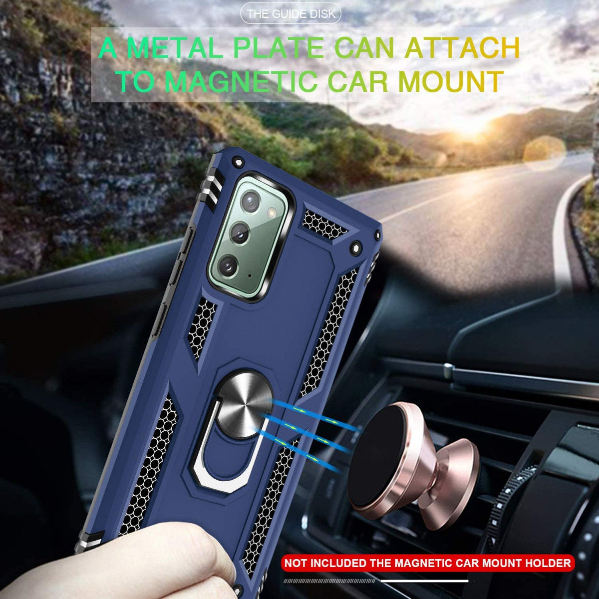Samsung Galaxy Note 20 Hybride Kickstand Hoesje Blauw afbeelding 6