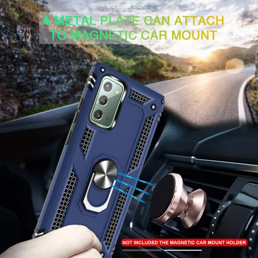 Samsung Galaxy Note 20 Hybride Kickstand Hoesje Blauw afbeelding 6