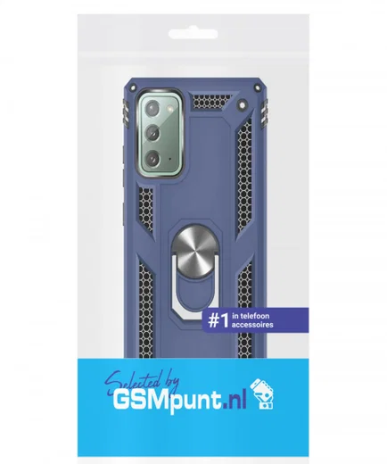 Samsung Galaxy Note 20 Hybride Kickstand Hoesje Blauw afbeelding 2