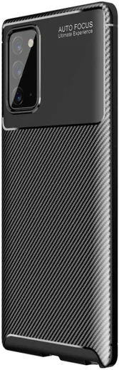 Samsung Galaxy Note 20 Hoesje Siliconen Carbon Back Cover Zwart afbeelding 1